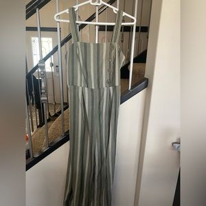 Striped green jumpsuit